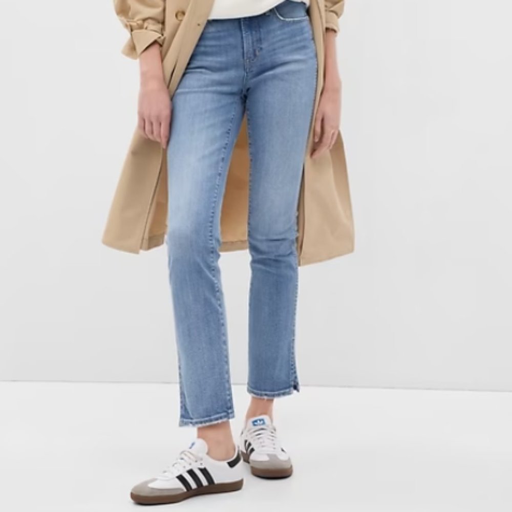 Gap Mid Rise Split Hem Vintage Slim Jeans Womens Size 31 / 12 Short